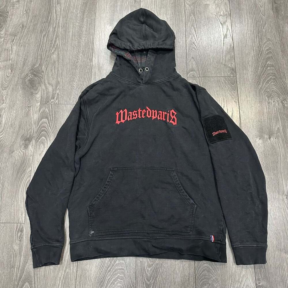 Wasted Paris Hoodie Black Red Logo - Size L